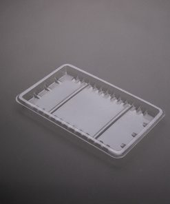 Clear plastic blister tray with segment dividers – ideal for confectionery, dried snacks, or food inserts