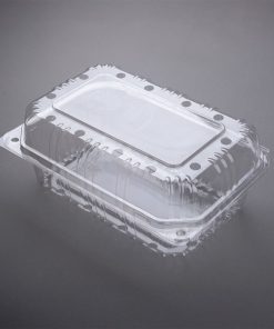 Clear plastic clamshell container with secure snap-lock lid – perfect for plastic packaging products, food packaging, and custom plastic packs in New Zealand