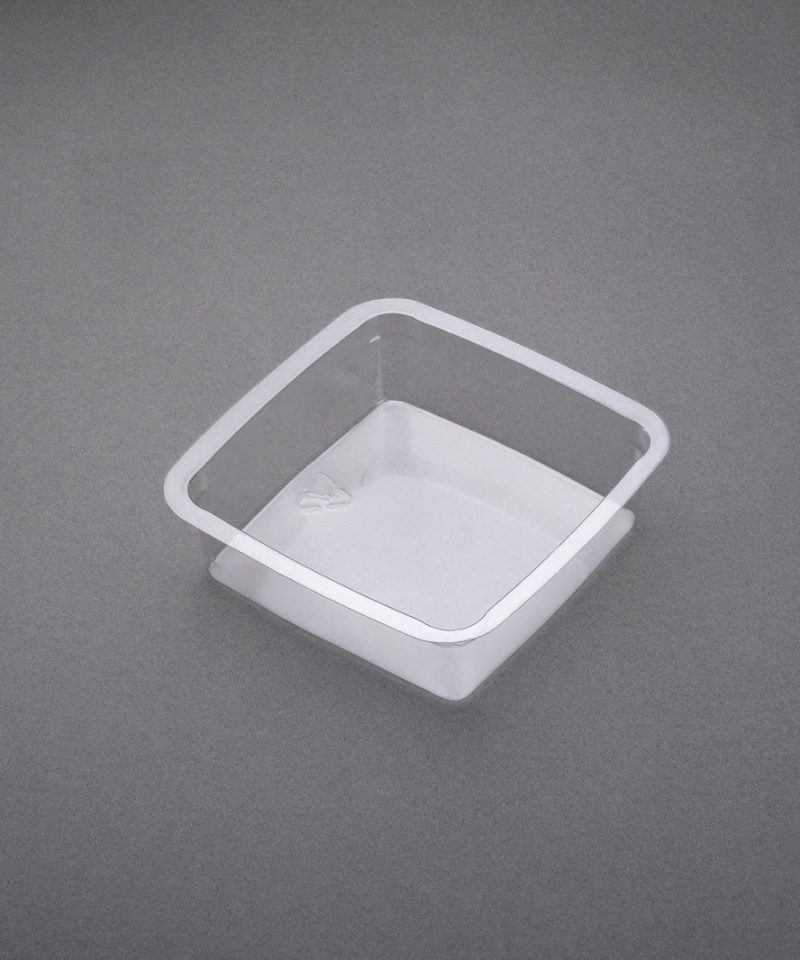 Plastic packaging for food products 125ml tub in clear recyclable plastic
