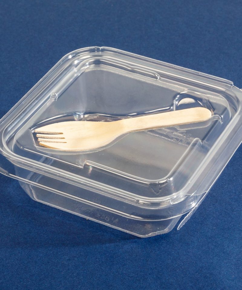 FC150 custom food packaging made from recycled plastic food packaging, featuring a clear recyclable plastic pack designed for fresh takeaway food and sustainable packaging prod