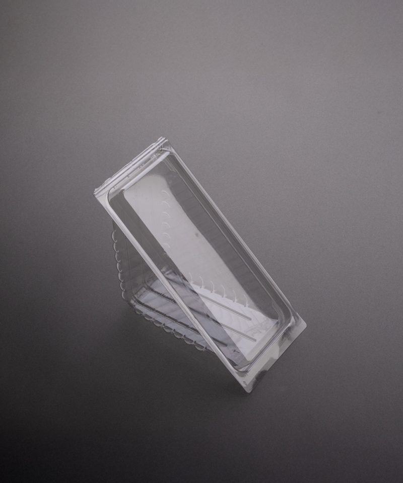 Angled clear plastic sandwich container – ideal for food packaging, plastic packaging products, and custom product packaging in New Zealand