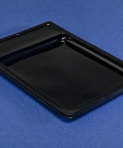 black plastic tray for food packaging