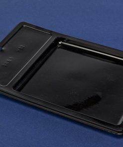 black plastic tray for food packaging