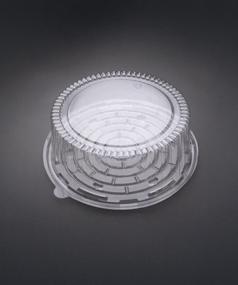 8 inch medium dome and flat base in clear RPET